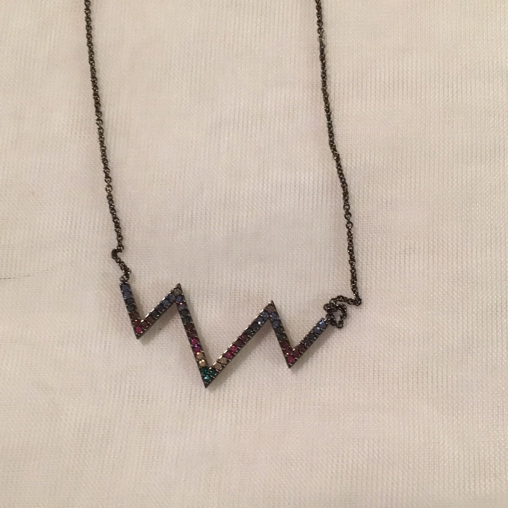 NADRI Heart Beat Multi color stones necklace (N)